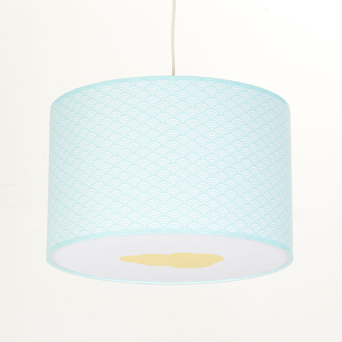 Lampe Suspension Bebe Garcon Bleu Clair Nuage Jaune Pastel