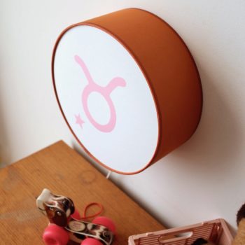 Lampe astro terracotta signe rose