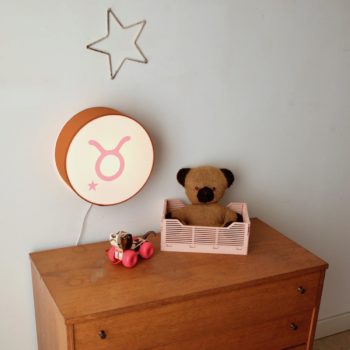Lampe astro terracotta signe rose
