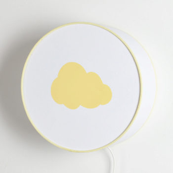 Applique blanche nuage jaune pastel