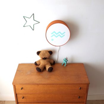 Lampe astro terracotta signe vert pâle