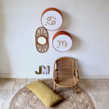 Lampe astro terracotta signe beige
