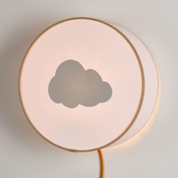 Lampe à poser ou à accrocher blanche nuage gris pastel