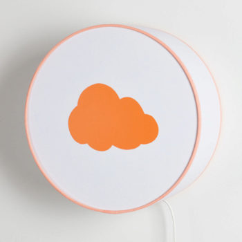 Lampe à poser ou à accrocher blanche nuage orange pastel