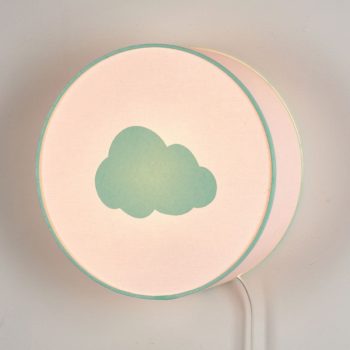 Lampe à poser ou à accrocher blanche nuage vert pastel