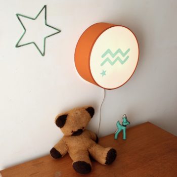 Lampe astro terracotta signe vert pâle