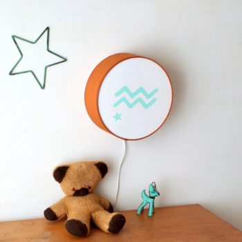Lampe astro terracotta signe vert pâle