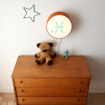 Lampe astro terracotta signe vert pâle