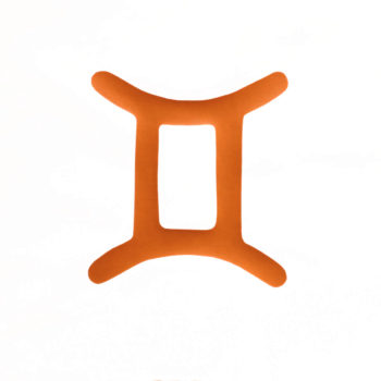 Lampe astro beige signe orange terracotta