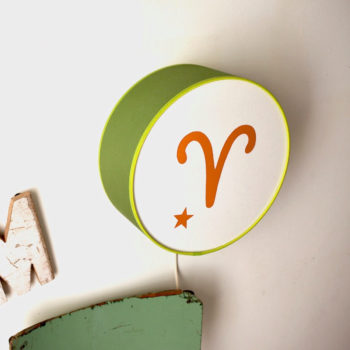 Lampe astro verte signe orange terracotta
