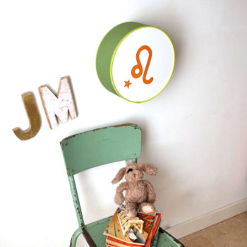 Lampe astro verte signe orange terracotta