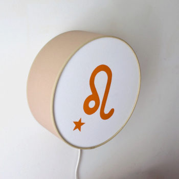 Lampe astro beige signe orange terracotta