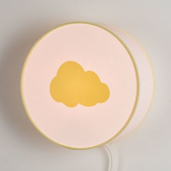 Lampe à poser ou à accrocher blanche nuage jaune pastel
