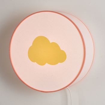 Lampe à poser ou à accrocher blanche nuage jaune pastel