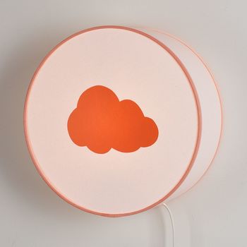Lampe à poser ou à accrocher blanche nuage orange pastel
