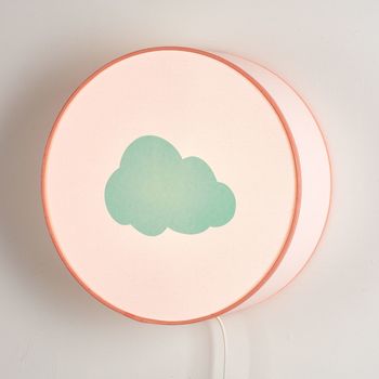 Lampe à poser ou à accrocher blanche nuage vert pastel
