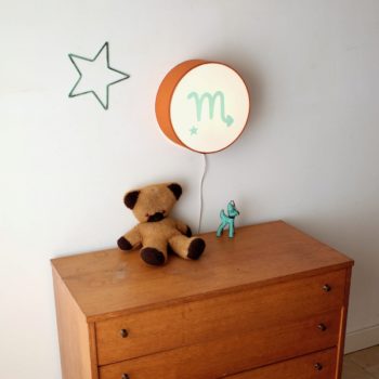 Lampe astro terracotta signe vert pâle
