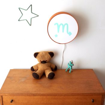 Lampe astro terracotta signe vert pâle