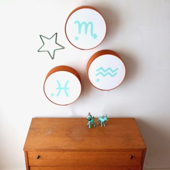 Lampe astro terracotta signe vert pâle