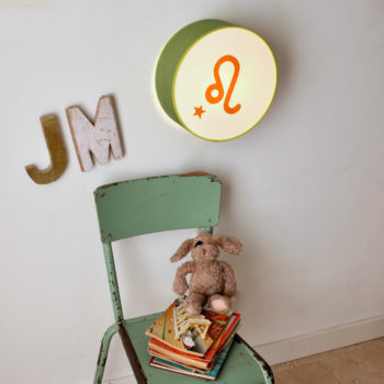 Lampe astro verte signe orange terracotta