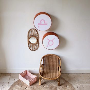 Lampe astro terracotta signe rose