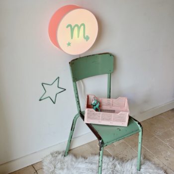 Lampe astro rose blush signe vert pâle