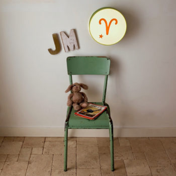 Lampe astro verte signe orange terracotta