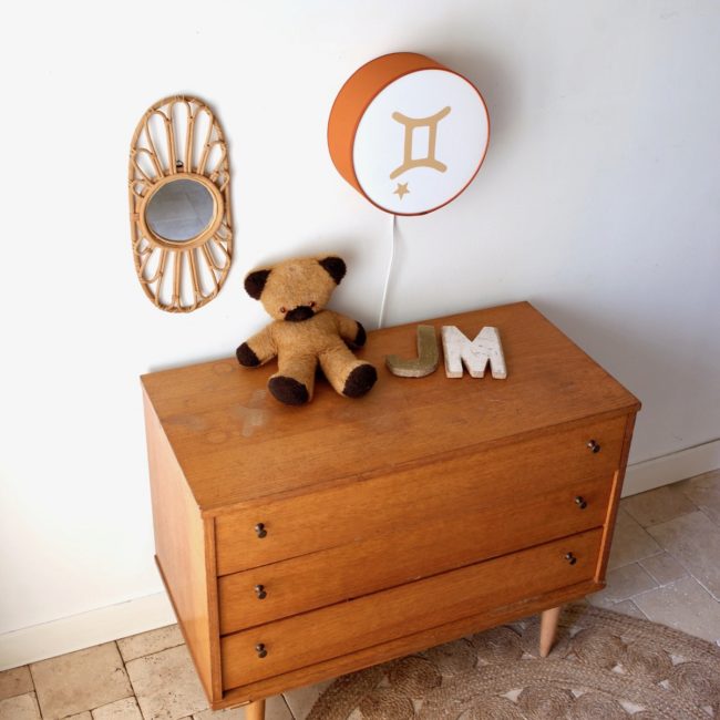 Lampe astro terracotta signe beige
