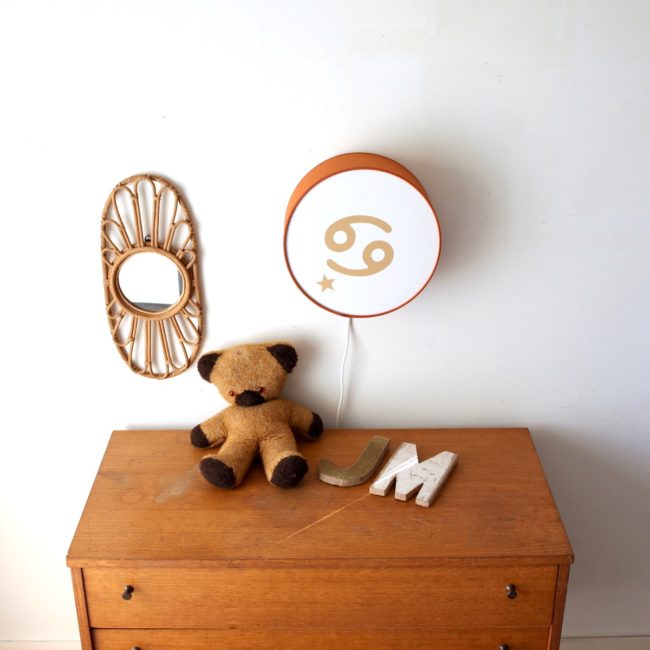 Lampe astro terracotta signe beige